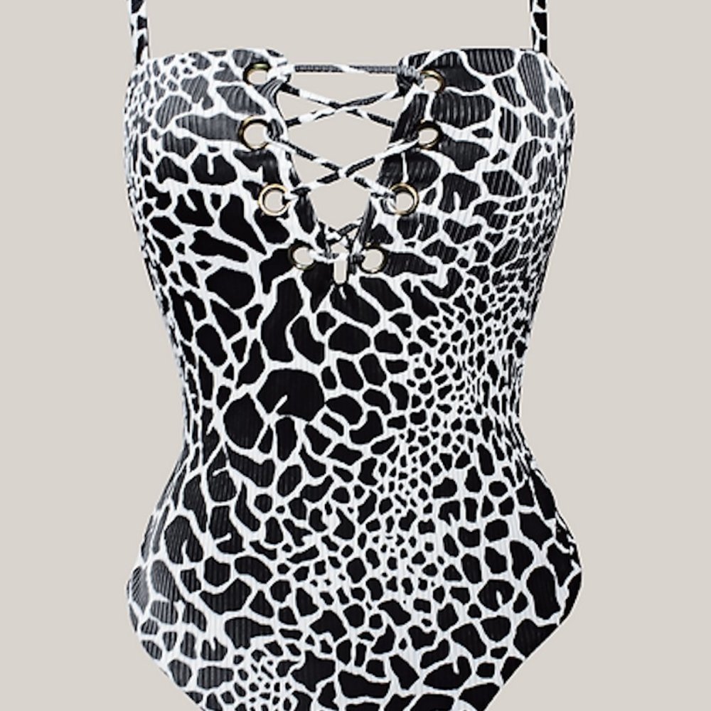 Shop Monteza Tuscon Swimsuit Cow Print one piece bathing suit - Picture 5 of 5